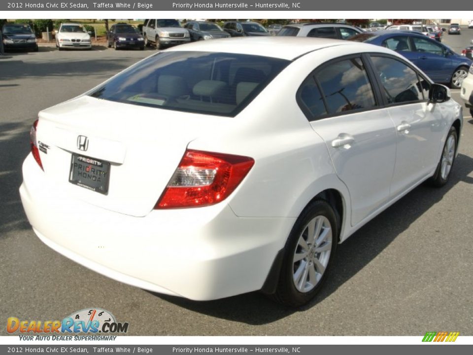 2012 Honda Civic EX Sedan Taffeta White / Beige Photo #5