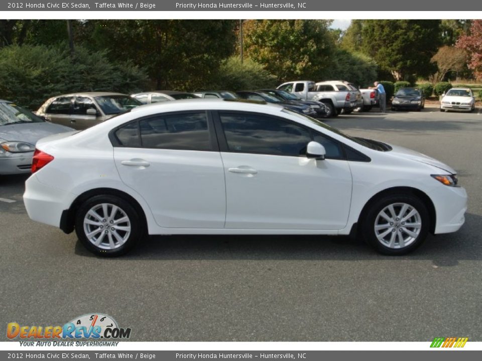 2012 Honda Civic EX Sedan Taffeta White / Beige Photo #6