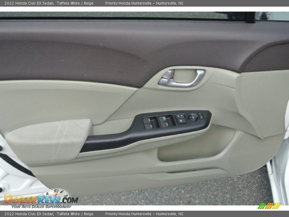 2012 Honda Civic EX Sedan Taffeta White / Beige Photo #10