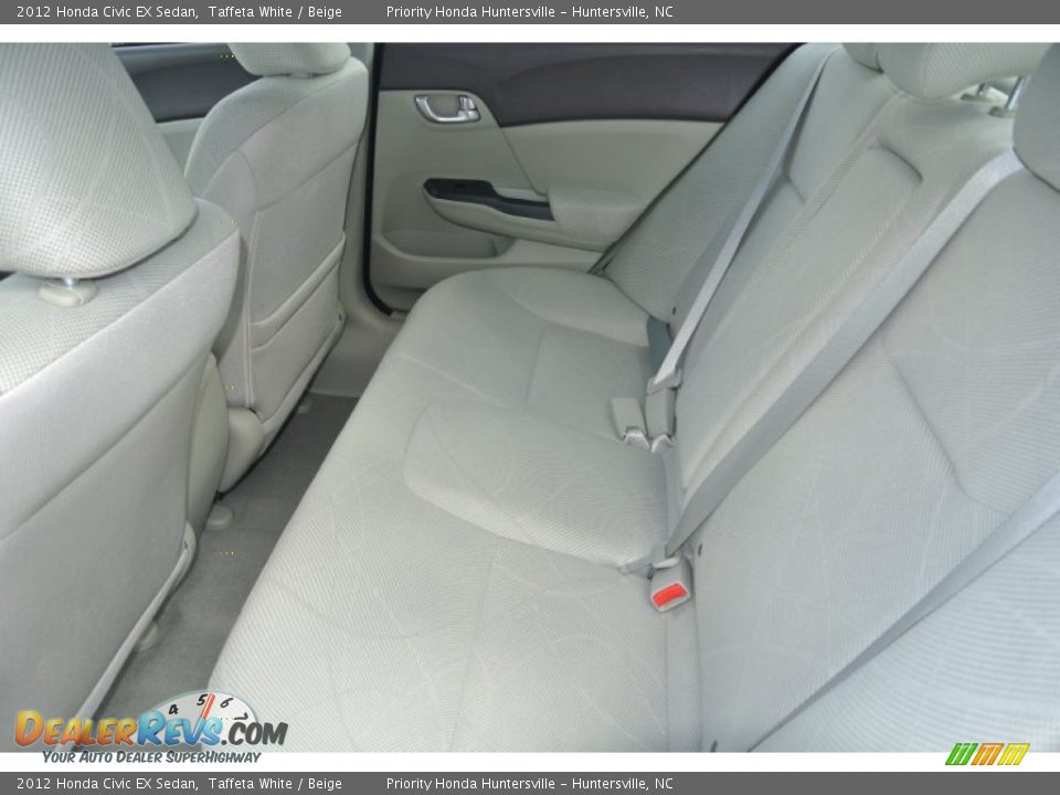 2012 Honda Civic EX Sedan Taffeta White / Beige Photo #19