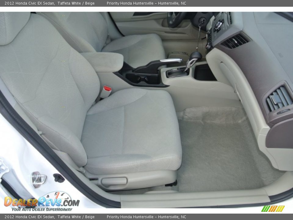 2012 Honda Civic EX Sedan Taffeta White / Beige Photo #21