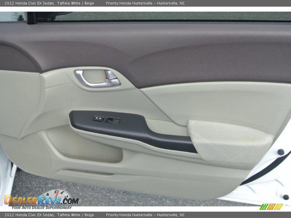 2012 Honda Civic EX Sedan Taffeta White / Beige Photo #23