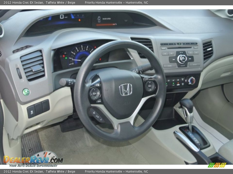 2012 Honda Civic EX Sedan Taffeta White / Beige Photo #27