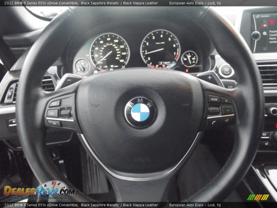 2012 BMW 6 Series 650i xDrive Convertible Steering Wheel Photo #18