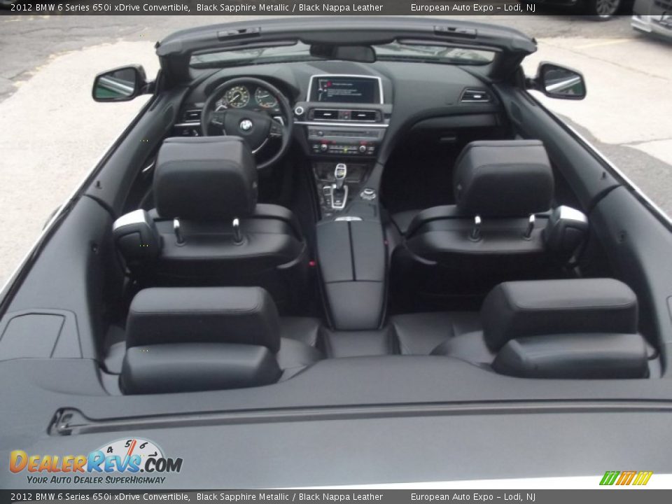 Black Nappa Leather Interior - 2012 BMW 6 Series 650i xDrive Convertible Photo #31