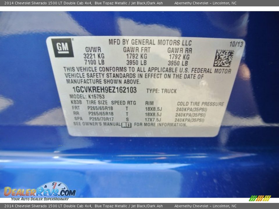 2014 Chevrolet Silverado 1500 LT Double Cab 4x4 Blue Topaz Metallic / Jet Black/Dark Ash Photo #7