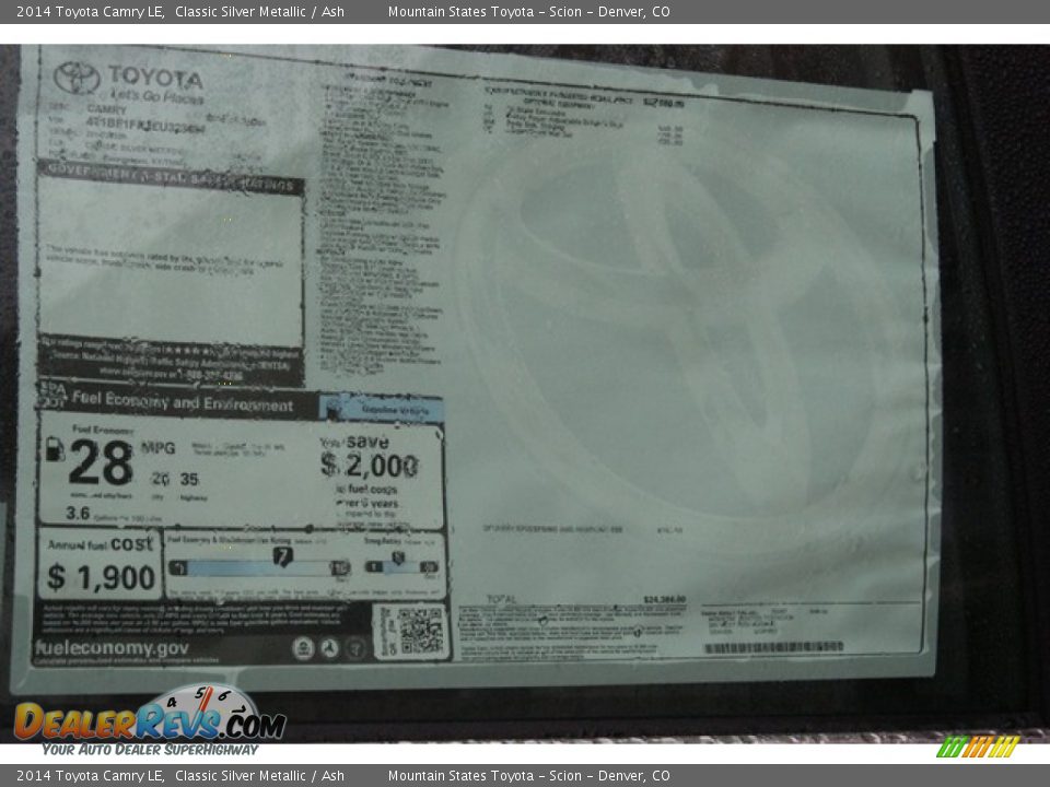 2014 Toyota Camry LE Classic Silver Metallic / Ash Photo #10