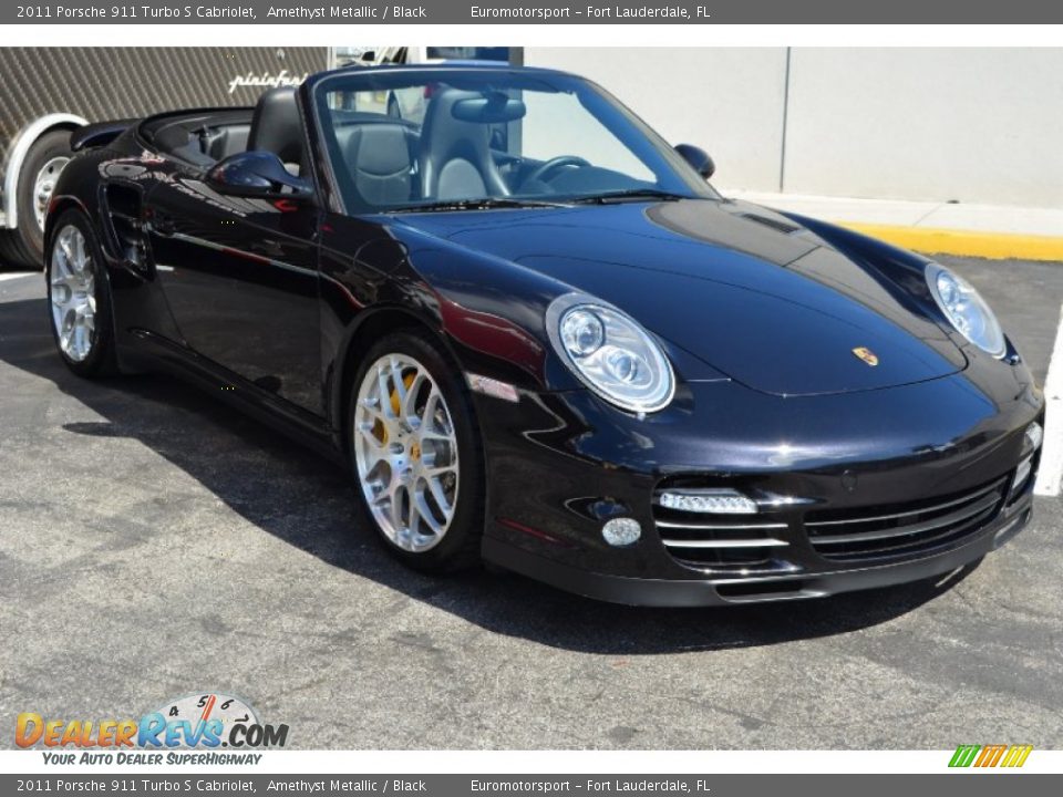 2011 Porsche 911 Turbo S Cabriolet Amethyst Metallic / Black Photo #3