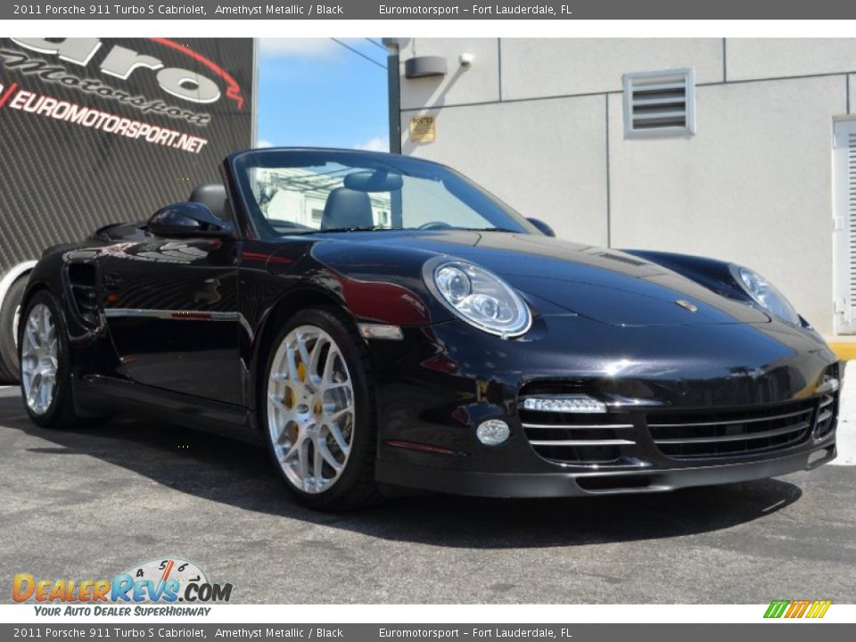 2011 Porsche 911 Turbo S Cabriolet Amethyst Metallic / Black Photo #13