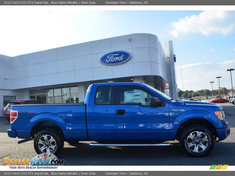 2013 Ford F150 STX SuperCab Blue Flame Metallic / Steel Gray Photo #2