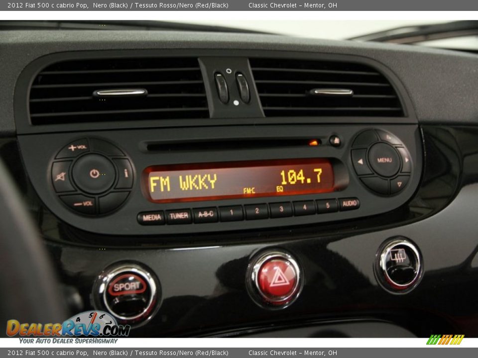 Audio System of 2012 Fiat 500 c cabrio Pop Photo #8