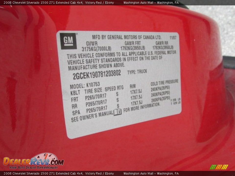 2008 Chevrolet Silverado 1500 Z71 Extended Cab 4x4 Victory Red / Ebony Photo #19