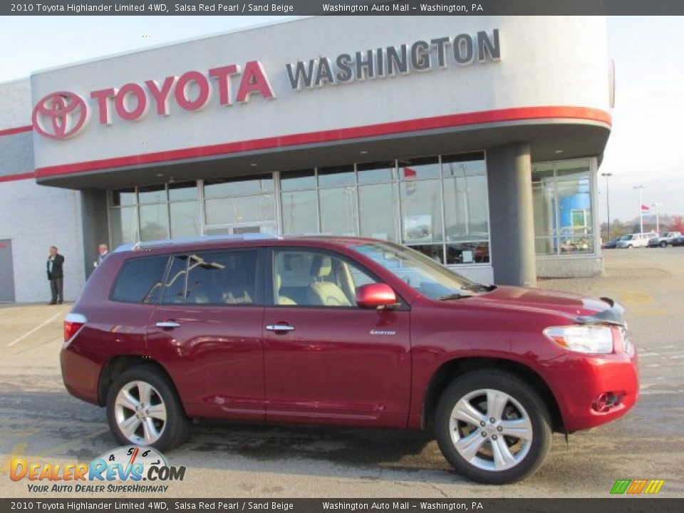 2010 Toyota Highlander Limited 4WD Salsa Red Pearl / Sand Beige Photo #2