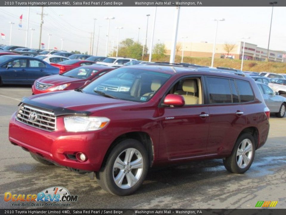 2010 Toyota Highlander Limited 4WD Salsa Red Pearl / Sand Beige Photo #5