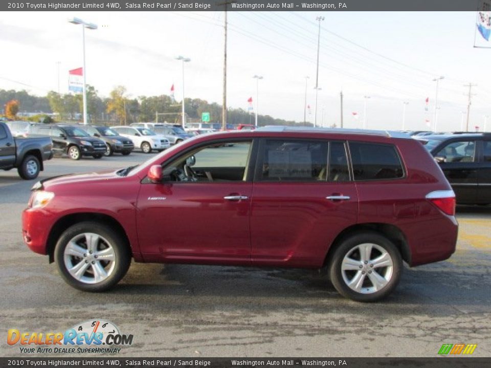 2010 Toyota Highlander Limited 4WD Salsa Red Pearl / Sand Beige Photo #6