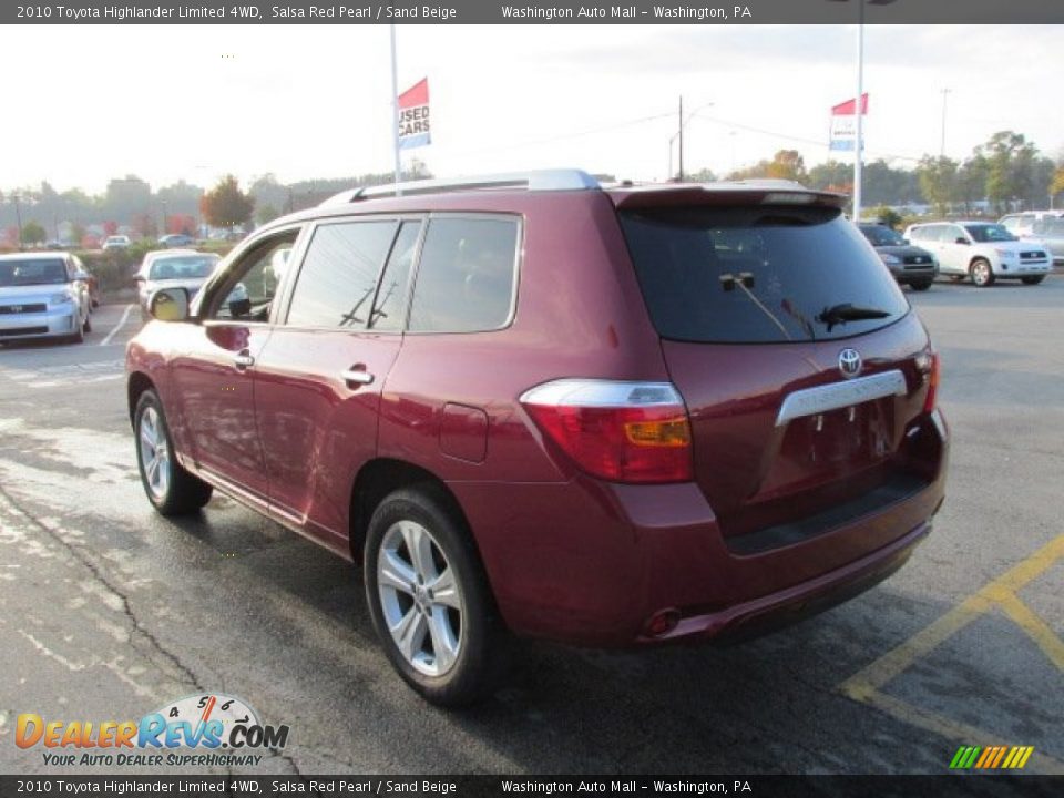 2010 Toyota Highlander Limited 4WD Salsa Red Pearl / Sand Beige Photo #7