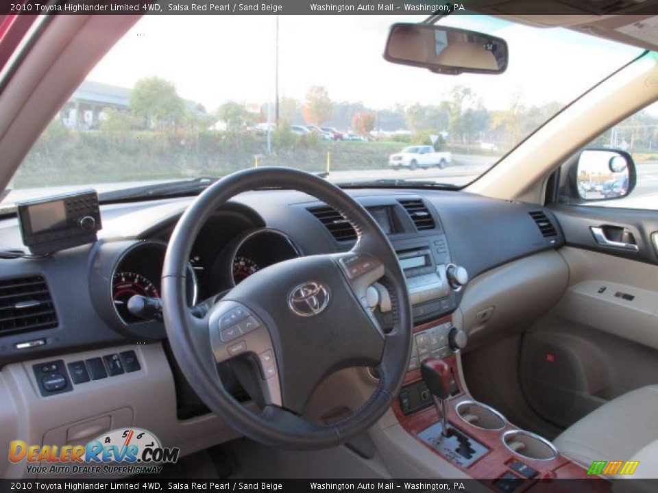 2010 Toyota Highlander Limited 4WD Salsa Red Pearl / Sand Beige Photo #10