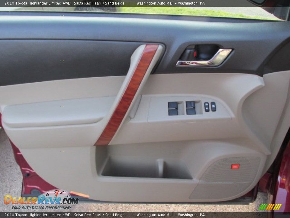 2010 Toyota Highlander Limited 4WD Salsa Red Pearl / Sand Beige Photo #11