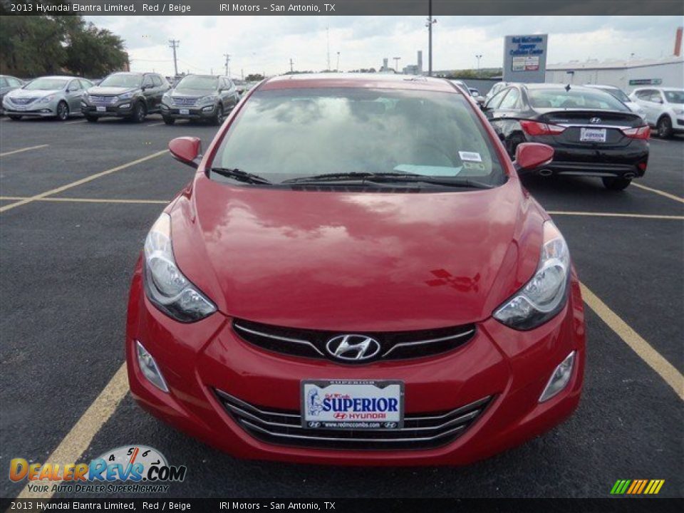 2013 Hyundai Elantra Limited Red / Beige Photo #1