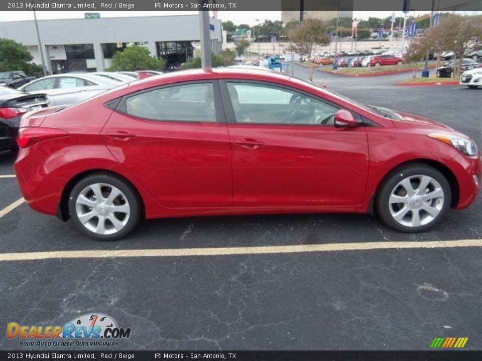 2013 Hyundai Elantra Limited Red / Beige Photo #2