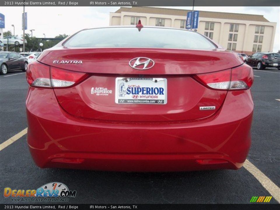 2013 Hyundai Elantra Limited Red / Beige Photo #3