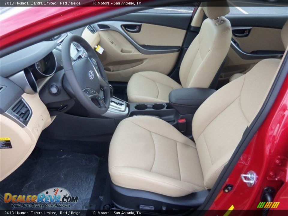 2013 Hyundai Elantra Limited Red / Beige Photo #4