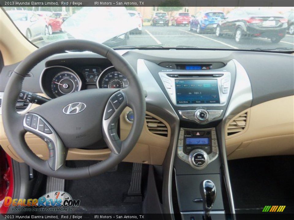 2013 Hyundai Elantra Limited Red / Beige Photo #5