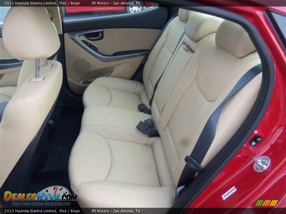 2013 Hyundai Elantra Limited Red / Beige Photo #6