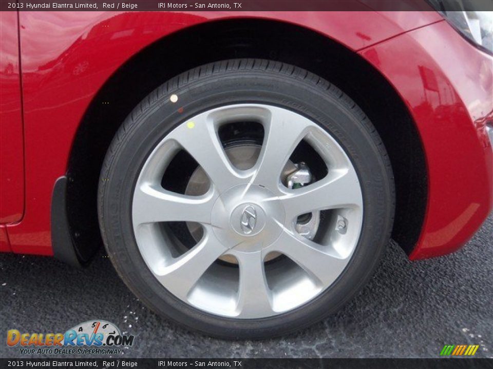 2013 Hyundai Elantra Limited Red / Beige Photo #7