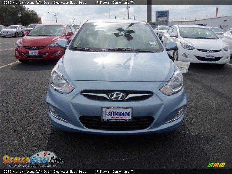 2013 Hyundai Accent GLS 4 Door Clearwater Blue / Beige Photo #1