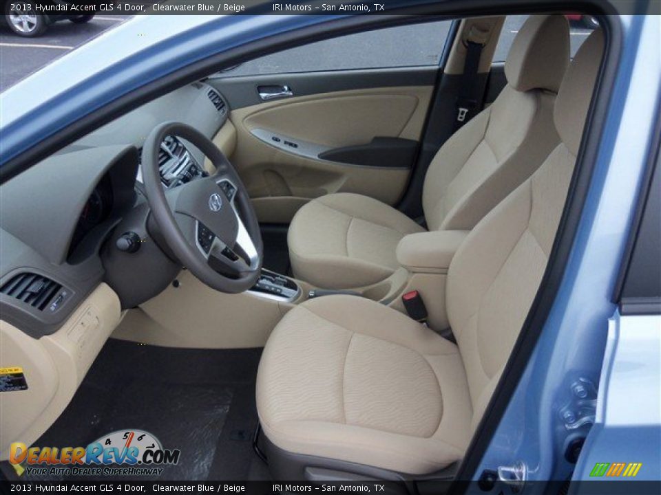 2013 Hyundai Accent GLS 4 Door Clearwater Blue / Beige Photo #4