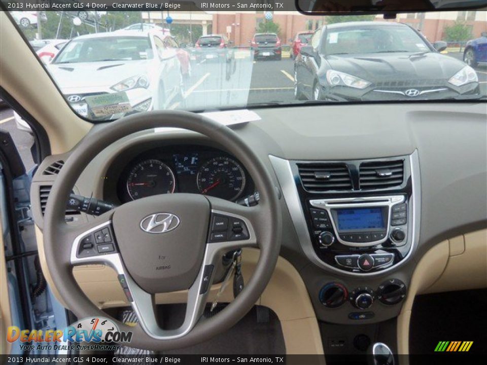 2013 Hyundai Accent GLS 4 Door Clearwater Blue / Beige Photo #5