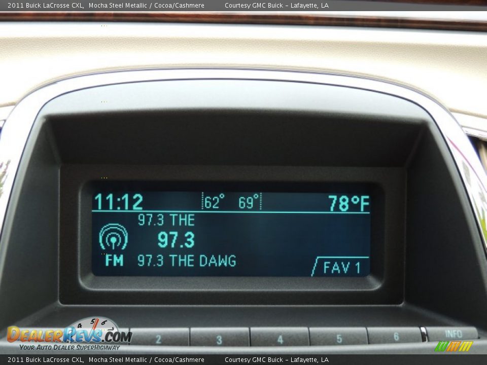2011 Buick LaCrosse CXL Mocha Steel Metallic / Cocoa/Cashmere Photo #18