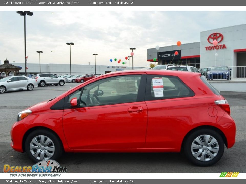 2014 Toyota Yaris L 3 Door Absolutely Red / Ash Photo #2