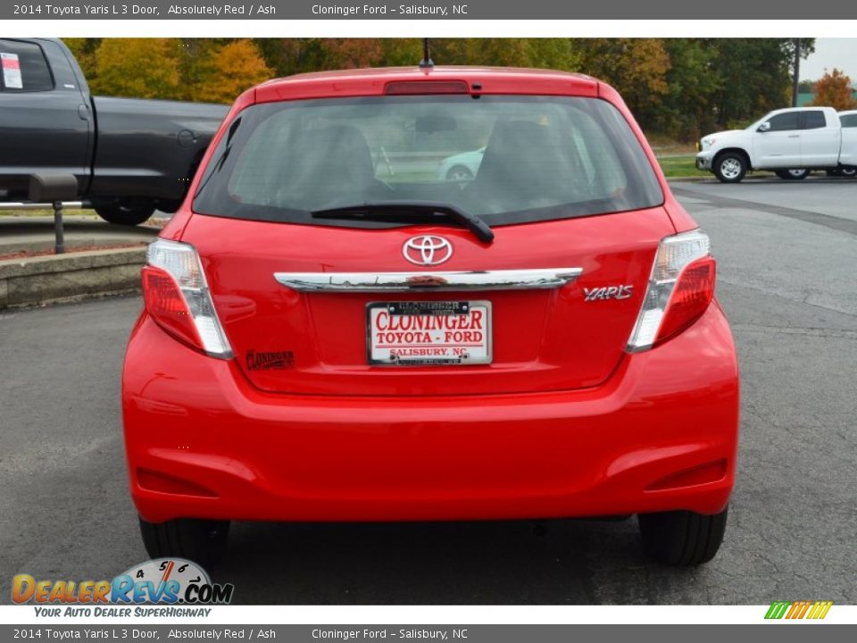 2014 Toyota Yaris L 3 Door Absolutely Red / Ash Photo #4