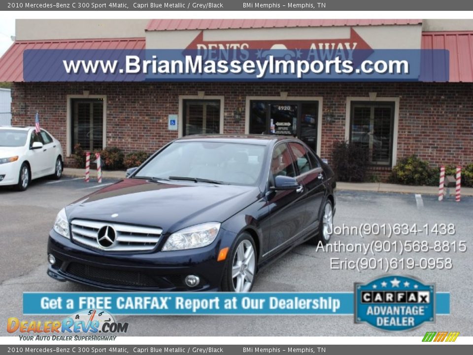 2010 Mercedes-Benz C 300 Sport 4Matic Capri Blue Metallic / Grey/Black Photo #1