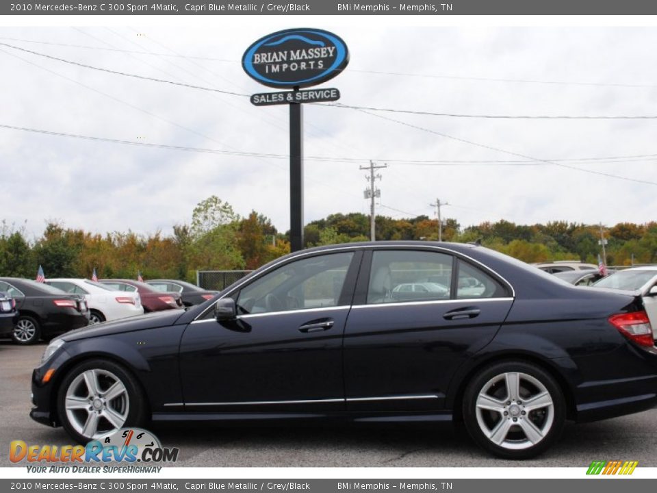 2010 Mercedes-Benz C 300 Sport 4Matic Capri Blue Metallic / Grey/Black Photo #2