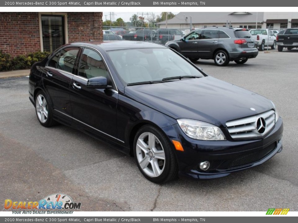 2010 Mercedes-Benz C 300 Sport 4Matic Capri Blue Metallic / Grey/Black Photo #7