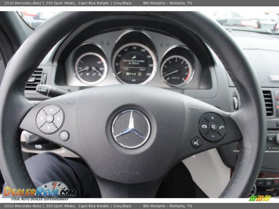 2010 Mercedes-Benz C 300 Sport 4Matic Capri Blue Metallic / Grey/Black Photo #13