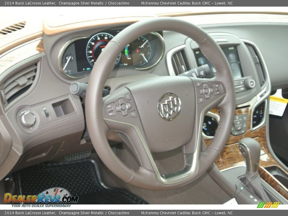 2014 Buick LaCrosse Leather Champagne Silver Metallic / Choccachino Photo #24