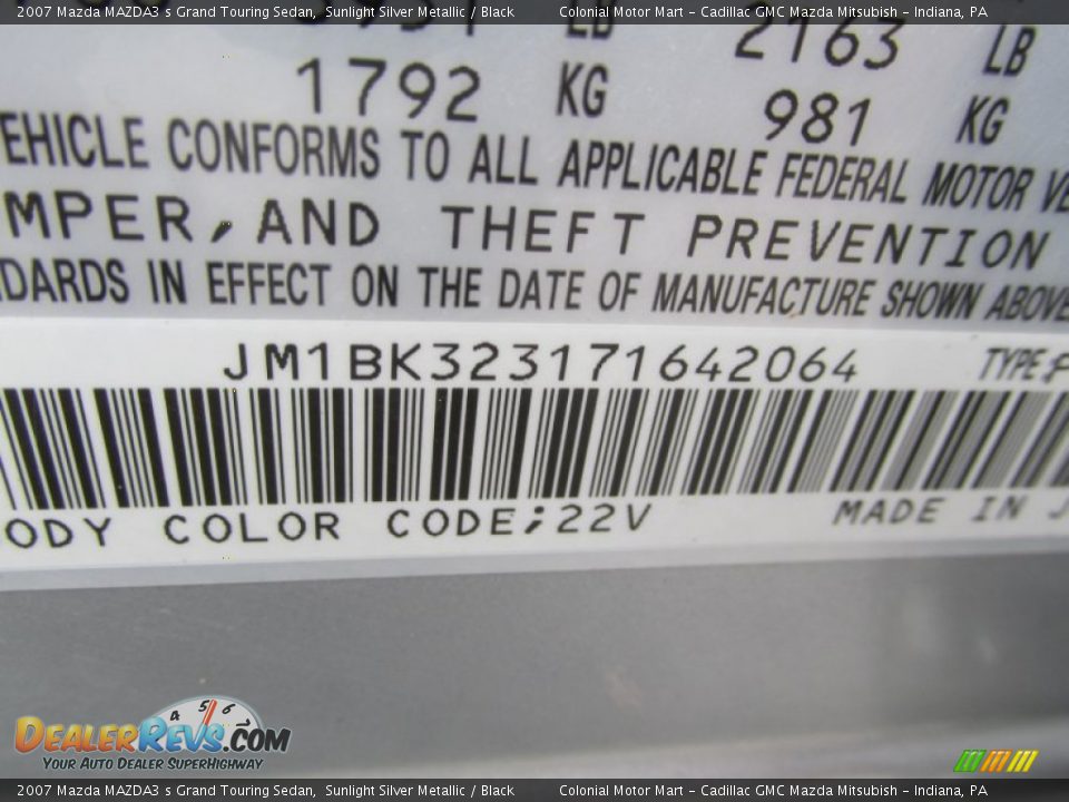 2007 Mazda MAZDA3 s Grand Touring Sedan Sunlight Silver Metallic / Black Photo #19