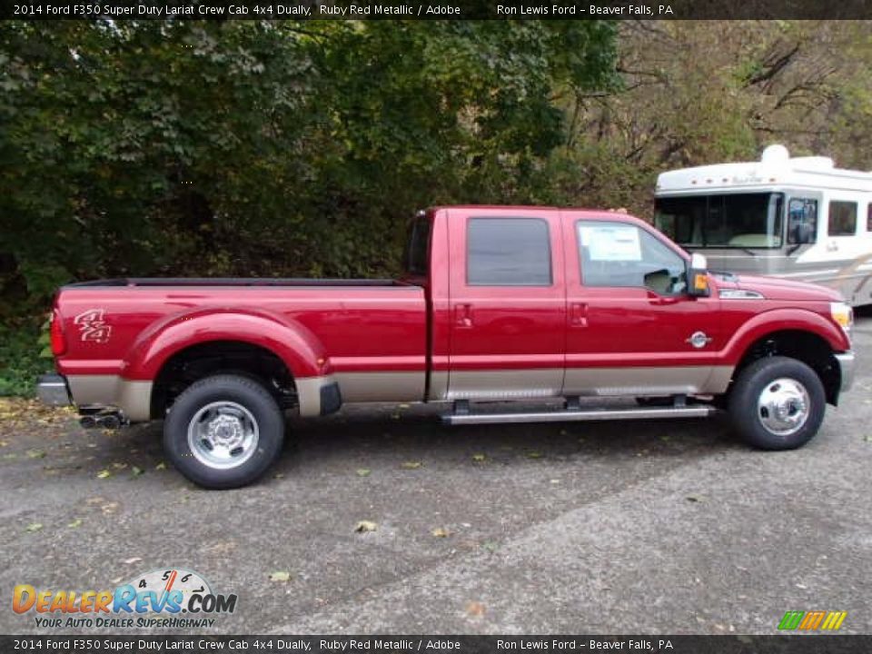 2014 Ford F350 Super Duty Lariat Crew Cab 4x4 Dually Ruby Red Metallic / Adobe Photo #1