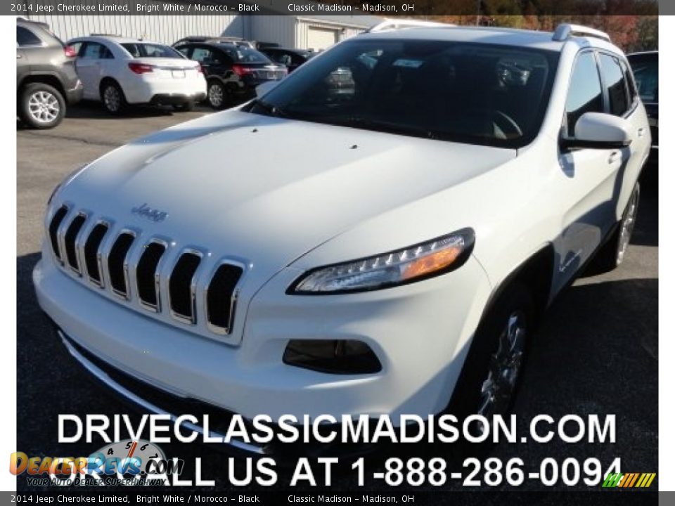 2014 Jeep Cherokee Limited Bright White / Morocco - Black Photo #1