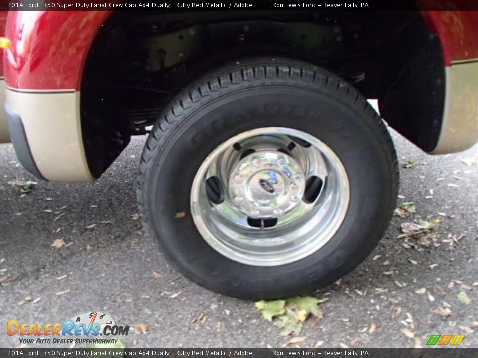 2014 Ford F350 Super Duty Lariat Crew Cab 4x4 Dually Ruby Red Metallic / Adobe Photo #9