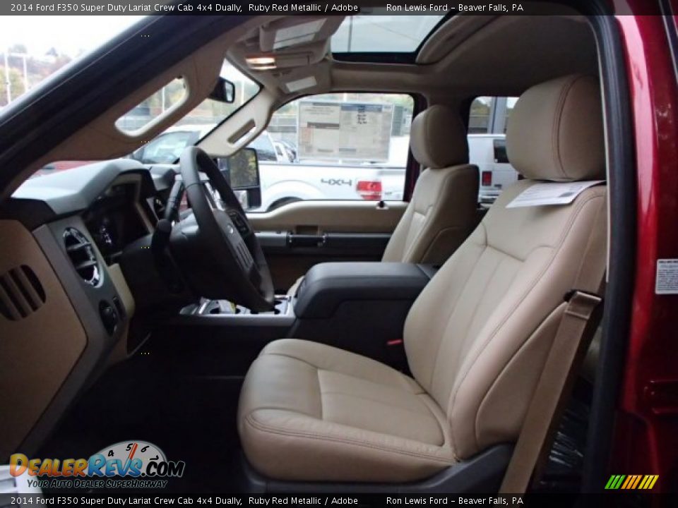 2014 Ford F350 Super Duty Lariat Crew Cab 4x4 Dually Ruby Red Metallic / Adobe Photo #10