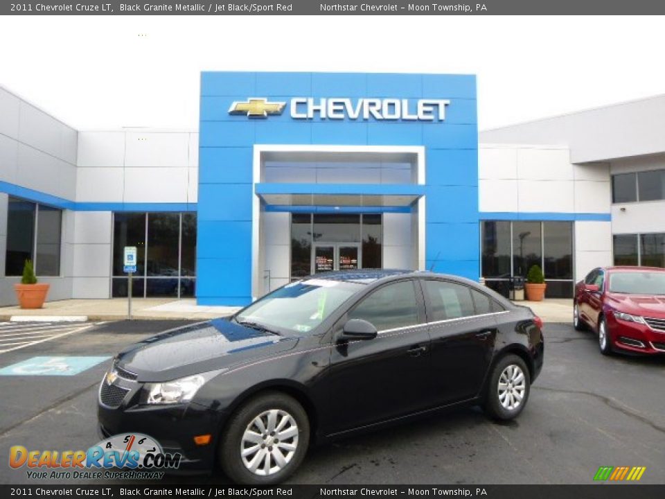 2011 Chevrolet Cruze LT Black Granite Metallic / Jet Black/Sport Red Photo #1