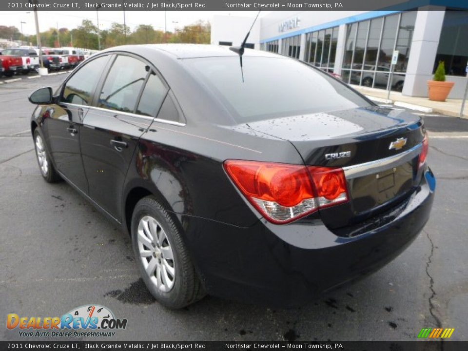 2011 Chevrolet Cruze LT Black Granite Metallic / Jet Black/Sport Red Photo #3