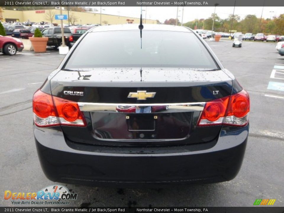 2011 Chevrolet Cruze LT Black Granite Metallic / Jet Black/Sport Red Photo #4