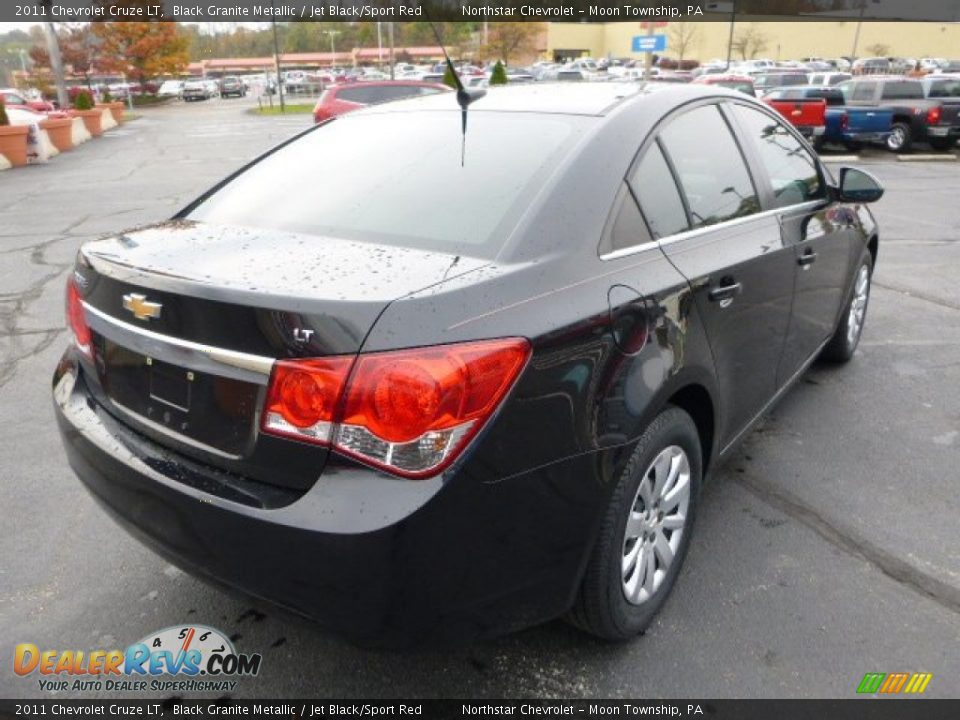 2011 Chevrolet Cruze LT Black Granite Metallic / Jet Black/Sport Red Photo #5