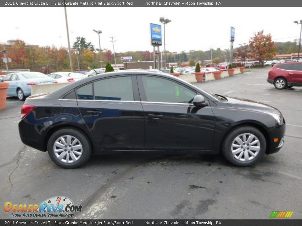 2011 Chevrolet Cruze LT Black Granite Metallic / Jet Black/Sport Red Photo #6
